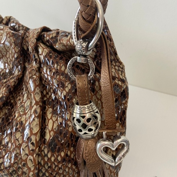 Brighton Nolita Brown Tan Reptile Snake Hobo Shoulder Bag‎ - Picture 4 of 10